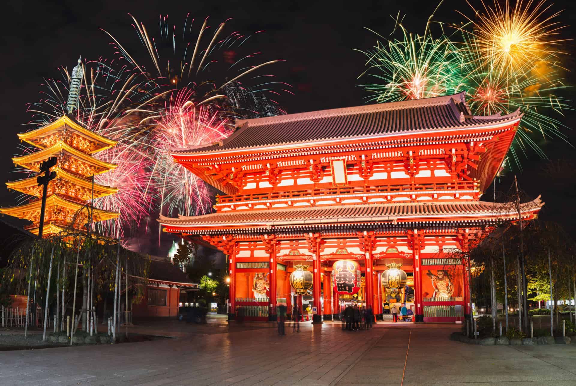 feux artifices tokyo nouvel an