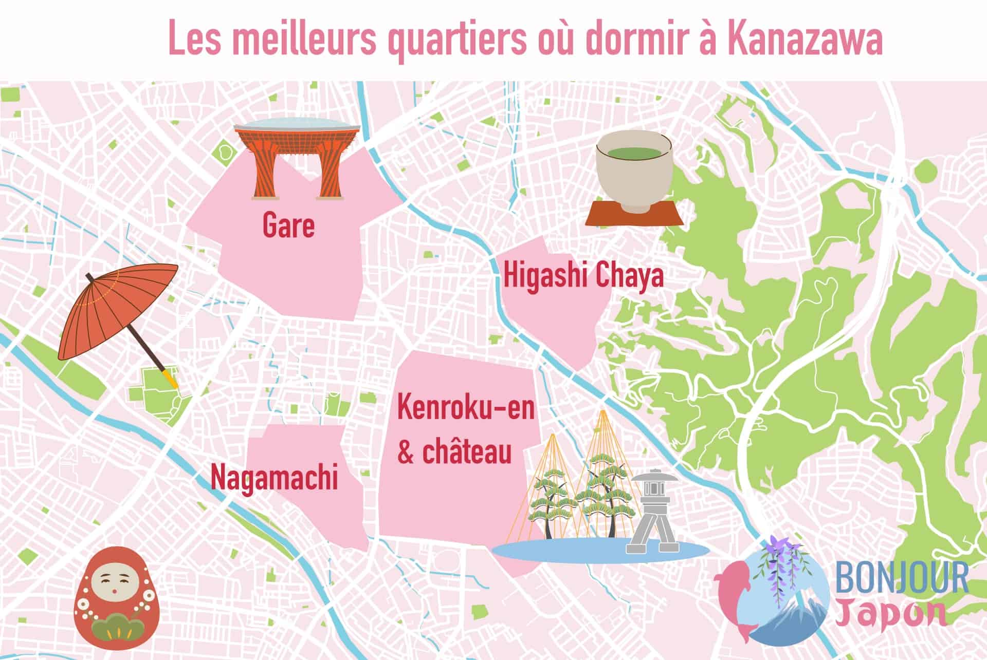 map ou dormir a kanazawa